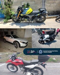 Resultados de Seguridad – Jiutepec La Secretaría de Seguridad, Tránsito y Vialidad de Jiutepec informó sobre acciones recientes en distintos puntos del municipio: Tejalpa: recuperación de camioneta robada tras reporte en Mega Soriana