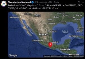 ️ #Sismo en #Morelos  Magnitud 5