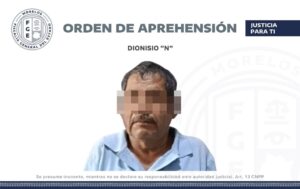 Aprehenden a Dionisio “N” en Ocuituco por desaparición agravada  La Agencia de Investigación Criminal (AIC) de la Fiscalía Especializada en Desaparición Forzada ejecutó una orden de aprehensión contra Dionisio “N”, señalado por el delito de desaparición de personas cometida por particulares agravada