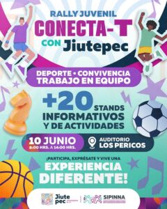 ¡Jiutepec apuesta por la juventud y el deporte!  El Ayuntamiento de Jiutepec te invita al Rally Juvenil Conecta-T con múltiples actividades deportivas para fomentar la convivencia y el trabajo en equipo
