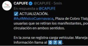 ️ ACTUALIZACIÓN   🟢 Se retiran manifestantes en Plaza de Cobro #Tlalpan, #AutMéxicoCuernavaca