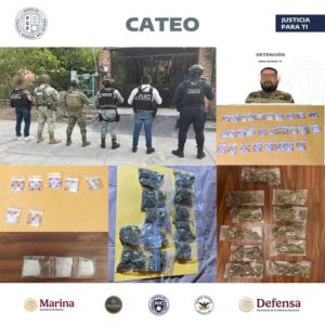 La Agencia de Investigación Criminal (AIC) de la Fiscalía Regional Sur Poniente ejecutó de manera simultánea órdenes de cateo en dos viviendas de Tlaltizapán, donde presuntamente se distribuían narcóticos