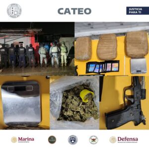 Fiscalía asegura droga y arma en cateo en Yautepec  Elementos de la Agencia de Investigación Criminal (AIC) de la Fiscalía Regional Oriente ejecutaron una orden de cateo en un inmueble de la colonia Vicente Estrada Cajigal, Yautepec, presuntamente utilizado para venta de drogas