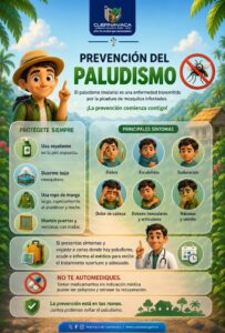 Cuernavaca refuerza la prevención contra el paludismo  El Ayuntamiento de Cuernavaca, a través de la Dirección de Salud y Educación, impulsa una campaña de prevención contra el paludismo (malaria), enfermedad transmitida por la picadura de mosquitos infectados