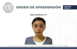 ️ Fiscalía cumple orden de aprehensión en Temixco  Elementos de la Agencia de Investigación Criminal (AIC) de la Fiscalía Especializada en Desaparición Forzada de Personas detuvieron en Temixco a Paola Patricia “N”, requerida por el delito de desaparición de personas cometida por particulares agravada