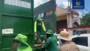 SDSySP mantiene atención en Las Granjas tras explosión  Brigadas de Parques y Jardines e Infraestructura Urbana recolectaron más de 50 kg de residuos en la zona afectada