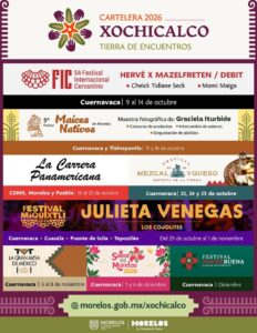 El Gobierno de Morelos presenta la cartelera 2026 “Xochicalco, Tierra de Encuentros”, con actividades que reunirán cultura, tradición y entretenimiento en distintos puntos del estado