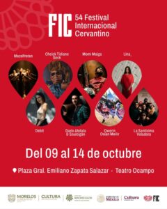 ¡El Festival Internacional Cervantino 2026 llega a Morelos! Del 9 al 14 de octubre, gratis, en la Plaza General Emiliano Zapata Salazar y el Teatro Ocampo, en Cuernavaca   ️ 9 oct, 18:30 h: Rave Lucid (Francia) y Debit, de Delia Beatriz ️ 10 oct: Cheick Tidiane Seck (Mali) y Darío Abdala & Soulcigàn ️ 11 oct: Momi Maiga (Senegal) ️ 12 oct, 19:00 h, Teatro Ocampo: Osian Meilir: Qwerin (Gales) ️ 13 oct: Lina, fado portugués con sonidos electrónicos ️ 14 oct, 19:00 h: La Santísima Voladora, cumbia y salsa con punk y metal  La agenda es de la Secretaría de Cultura que encabeza Montserrat Orellana Colmenares, con la gobernadora Margarita González Saravia (@margarita_gs)   #Cervantino2026 #Morelos #Cuernavaca