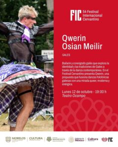 󠁧󠁢󠁷󠁬󠁳󠁿 Llega la danza contemporánea de Gales al Teatro Ocampo dentro del Cervantino   Como parte de la sede Xochicalco “Tierra de Encuentros” del 54 Festival Internacional Cervantino (@cervantino), el bailarín galés Osian Meilir presenta el espectáculo Qwerin en Cuernavaca